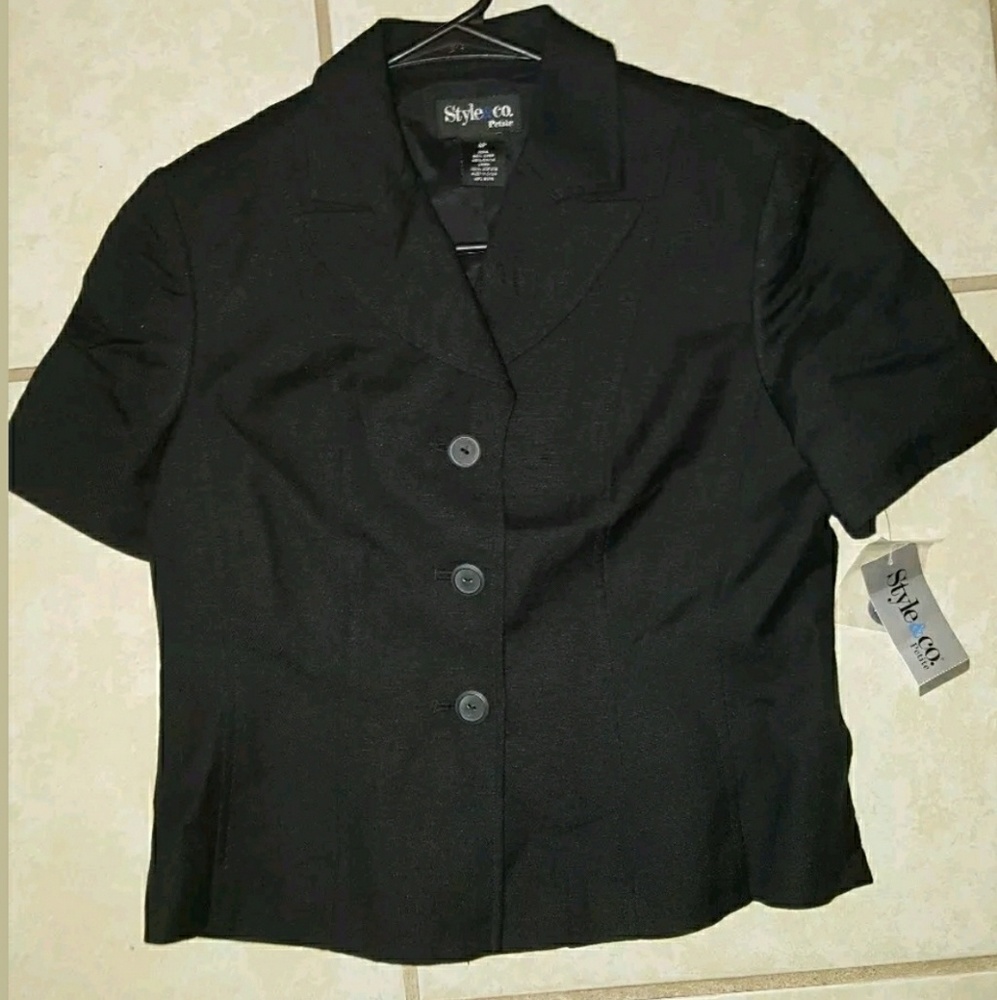 Style & co black womens blazer size-8p